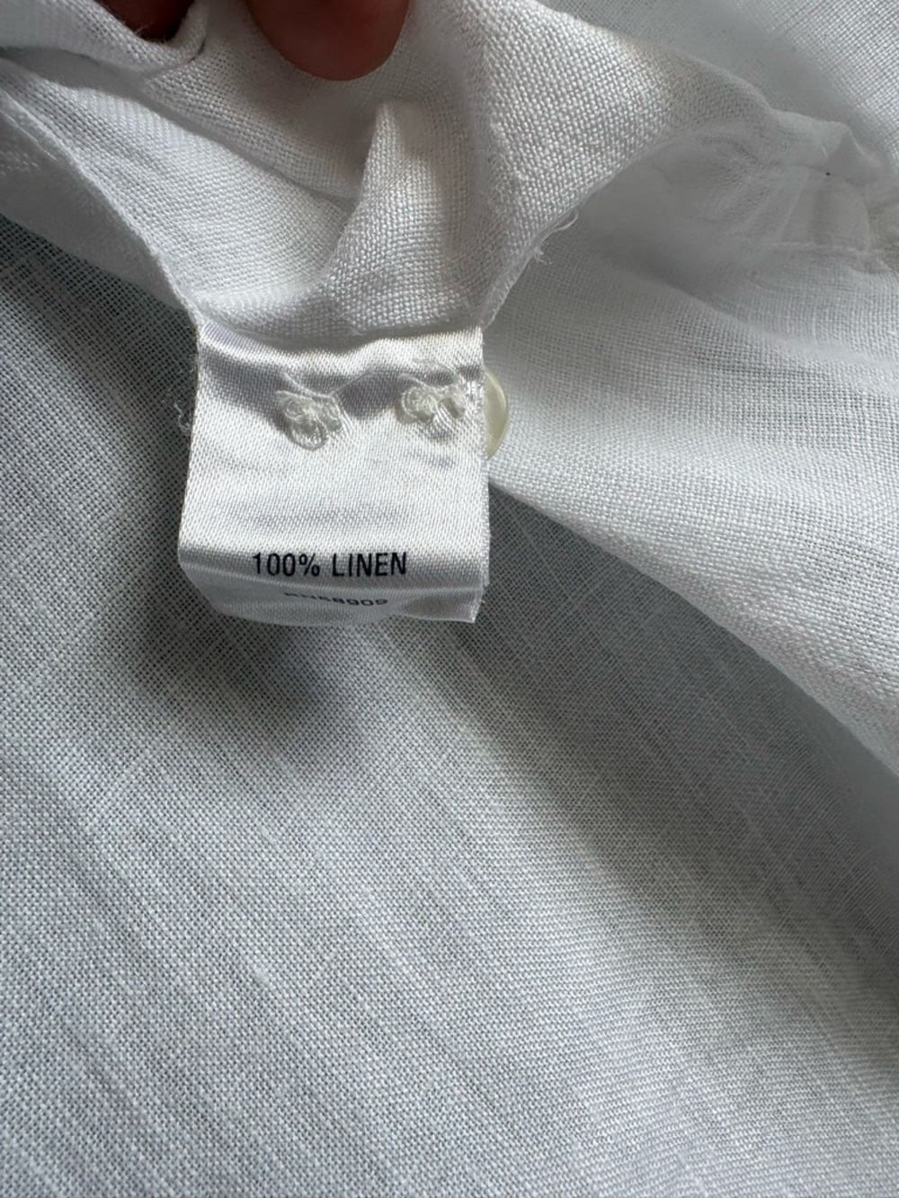 Murano White Long-Sleeve 100% Linen Casual Button-Down Shirt or Coverup sz M - Picture 4 of 7